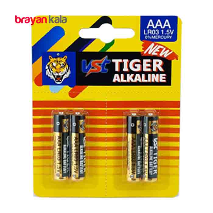 عکس اصلی باتری نیم قلمی tiger alkaline بسته چهار عددی